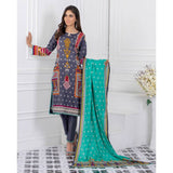 Signature Icon Printed Lawn 3 Pcs Un-Stitched Suit Vol 1 - 1-B, Women, 3Pcs Shalwar Suit, ZS Textiles, Chase Value