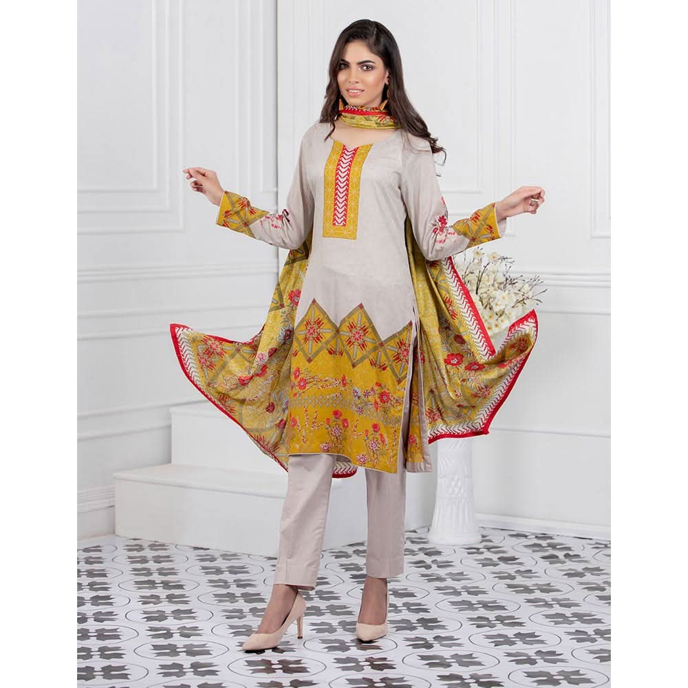 Signature Icon Printed Lawn 3 Pcs Un-Stitched Suit Vol 1 - 4-A, Women, 3Pcs Shalwar Suit, ZS Textiles, Chase Value
