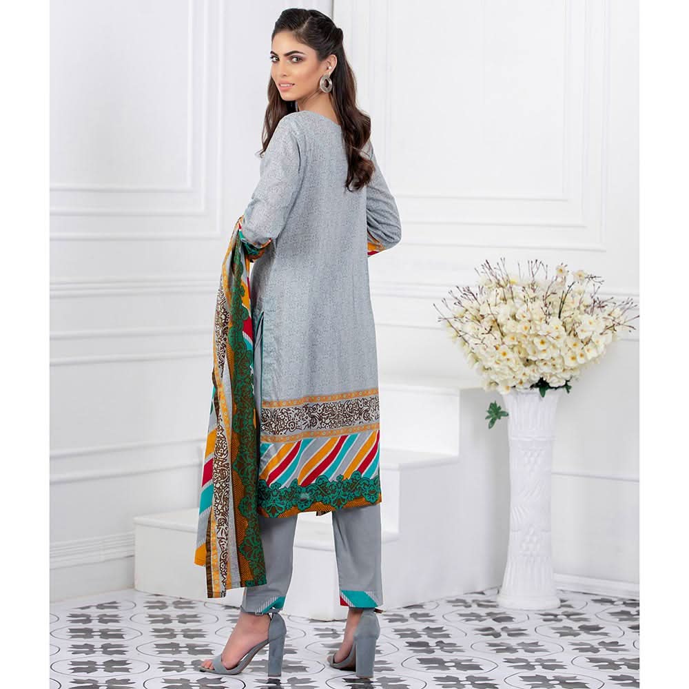 Signature Icon Printed Lawn 3 Pcs Un-Stitched Suit Vol 1 - 5-A, Women, 3Pcs Shalwar Suit, ZS Textiles, Chase Value