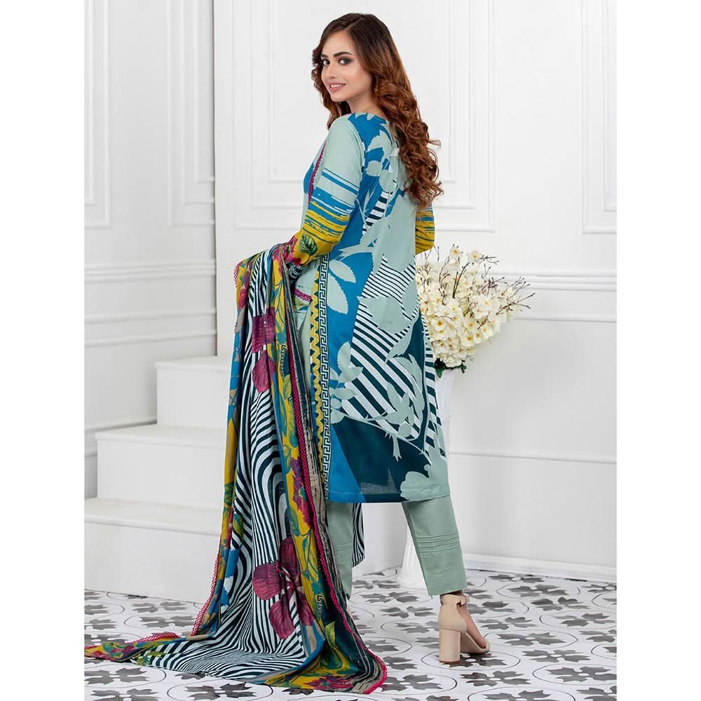 Signature Icon Printed Lawn 3 Pcs Un-Stitched Suit Vol 1 - 6-B, Women, 3Pcs Shalwar Suit, ZS Textiles, Chase Value