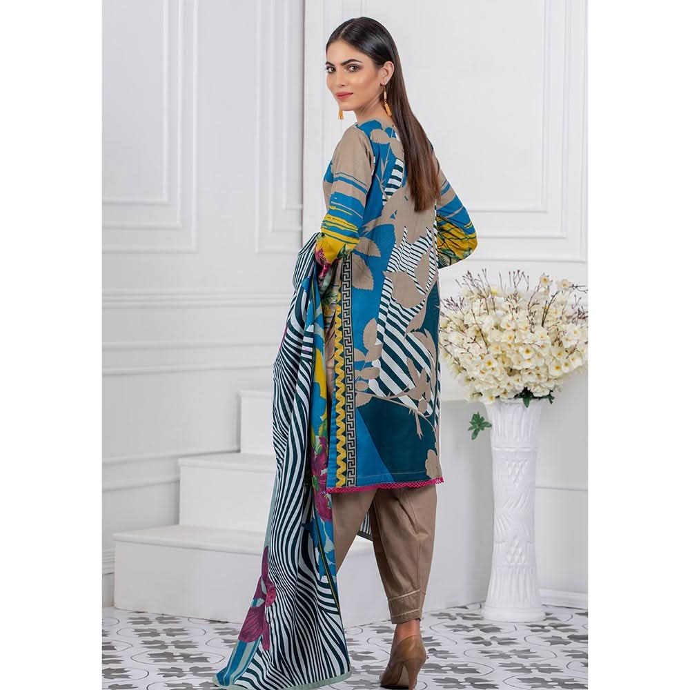 Signature Icon Printed Lawn 3 Pcs Un-Stitched Suit Vol 1 - 6-A, Women, 3Pcs Shalwar Suit, ZS Textiles, Chase Value
