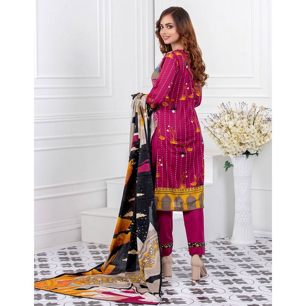 Signature Icon Printed Lawn 3 Pcs Un-Stitched Suit Vol 1 - 7-A, Women, 3Pcs Shalwar Suit, ZS Textiles, Chase Value