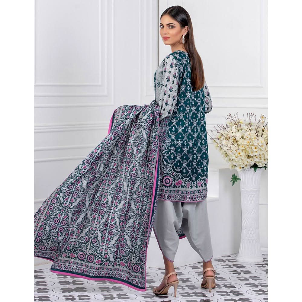 Signature Icon Printed Lawn 3 Pcs Un-Stitched Suit Vol 1 - 8-A, Women, 3Pcs Shalwar Suit, ZS Textiles, Chase Value