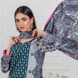 Signature Icon Printed Lawn 3 Pcs Un-Stitched Suit Vol 1 - 8-A, Women, 3Pcs Shalwar Suit, ZS Textiles, Chase Value