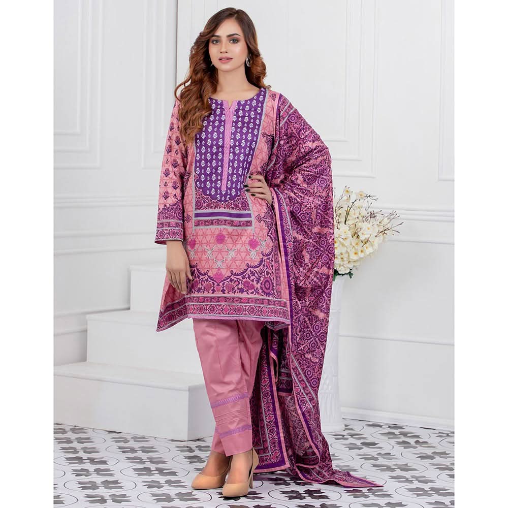 Signature Icon Printed Lawn 3 Pcs Un-Stitched Suit Vol 1 - 8-B, Women, 3Pcs Shalwar Suit, ZS Textiles, Chase Value
