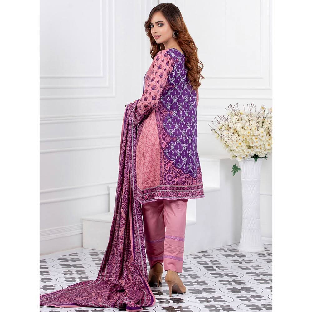 Signature Icon Printed Lawn 3 Pcs Un-Stitched Suit Vol 1 - 8-B, Women, 3Pcs Shalwar Suit, ZS Textiles, Chase Value