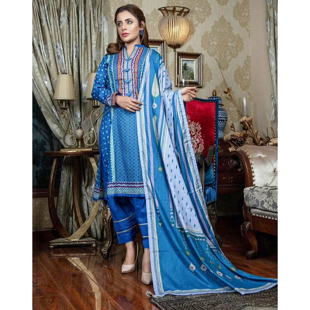 Signature Icon Printed Lawn 3 Pcs Un-Stitched Suit Vol 1 - 9-B, Women, 3Pcs Shalwar Suit, ZS Textiles, Chase Value