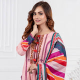 Signature Icon Printed Lawn 3 Pcs Un-Stitched Suit Vol 1 - 5-B, Women, 3Pcs Shalwar Suit, ZS Textiles, Chase Value