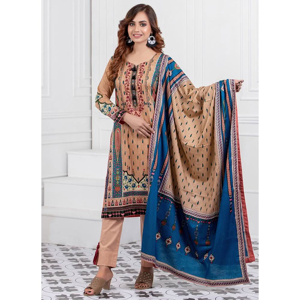Signature Icon Printed Lawn 3 Pcs Un-Stitched Suit Vol 1 - 10-B, Women, 3Pcs Shalwar Suit, ZS Textiles, Chase Value