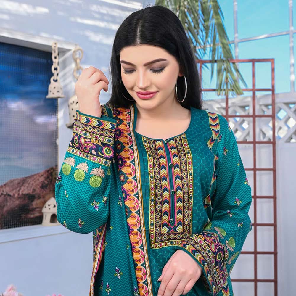 Five Star Classic Printed 3Pcs Unstitched Suit - 5, Women, 3Pcs Shalwar Suit, Chase Value, Chase Value