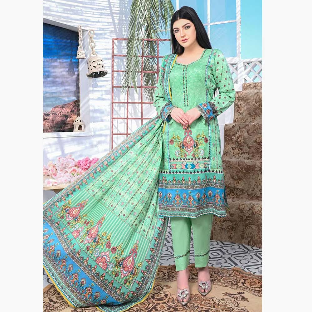 Five Star Classic Printed 3Pcs Unstitched Suit - 8, Women, 3Pcs Shalwar Suit, Chase Value, Chase Value