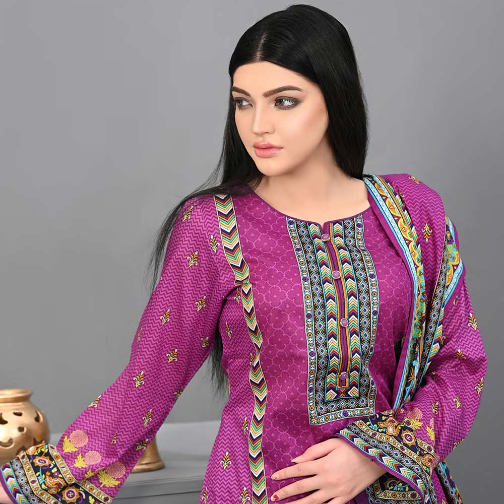 Five Star Classic Printed 3Pcs Unstitched Suit - 9, Women, 3Pcs Shalwar Suit, Chase Value, Chase Value