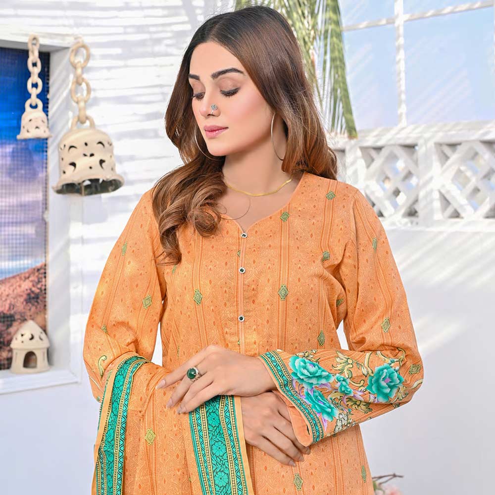 Five Star Classic Printed 3Pcs Unstitched Suit - 11, Women, 3Pcs Shalwar Suit, Chase Value, Chase Value