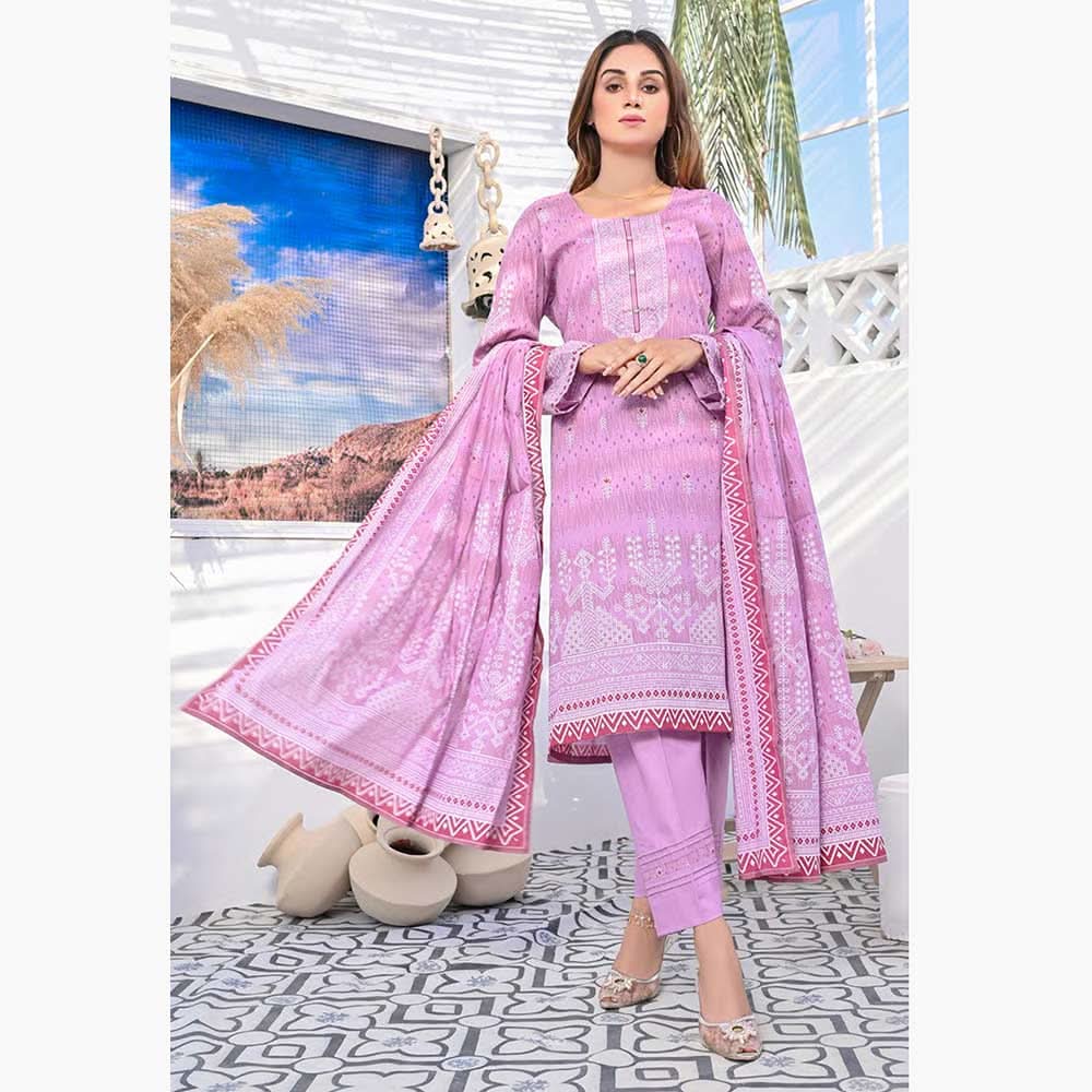 Five Star Classic Printed 3Pcs Unstitched Suit - 12, Women, 3Pcs Shalwar Suit, Chase Value, Chase Value