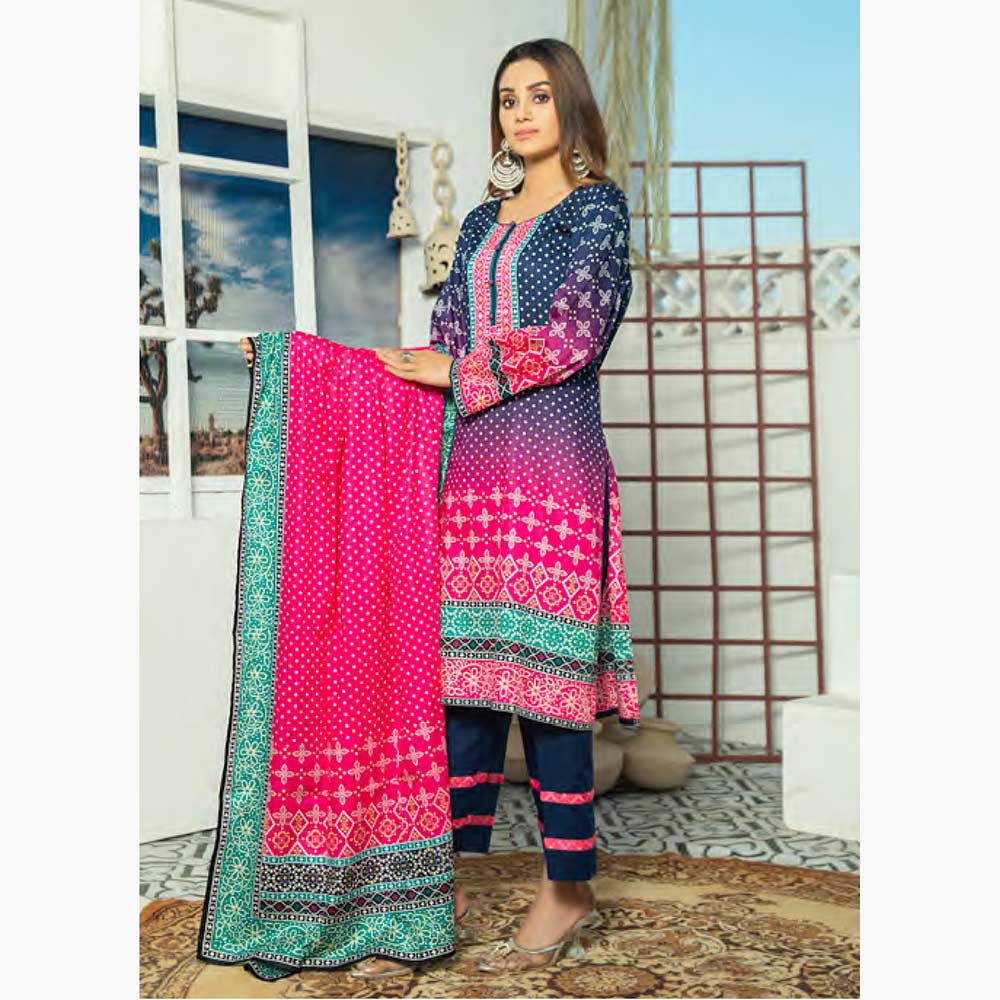 Five Star Classic Printed 3Pcs Unstitched Suit - 17, Women, 3Pcs Shalwar Suit, Chase Value, Chase Value