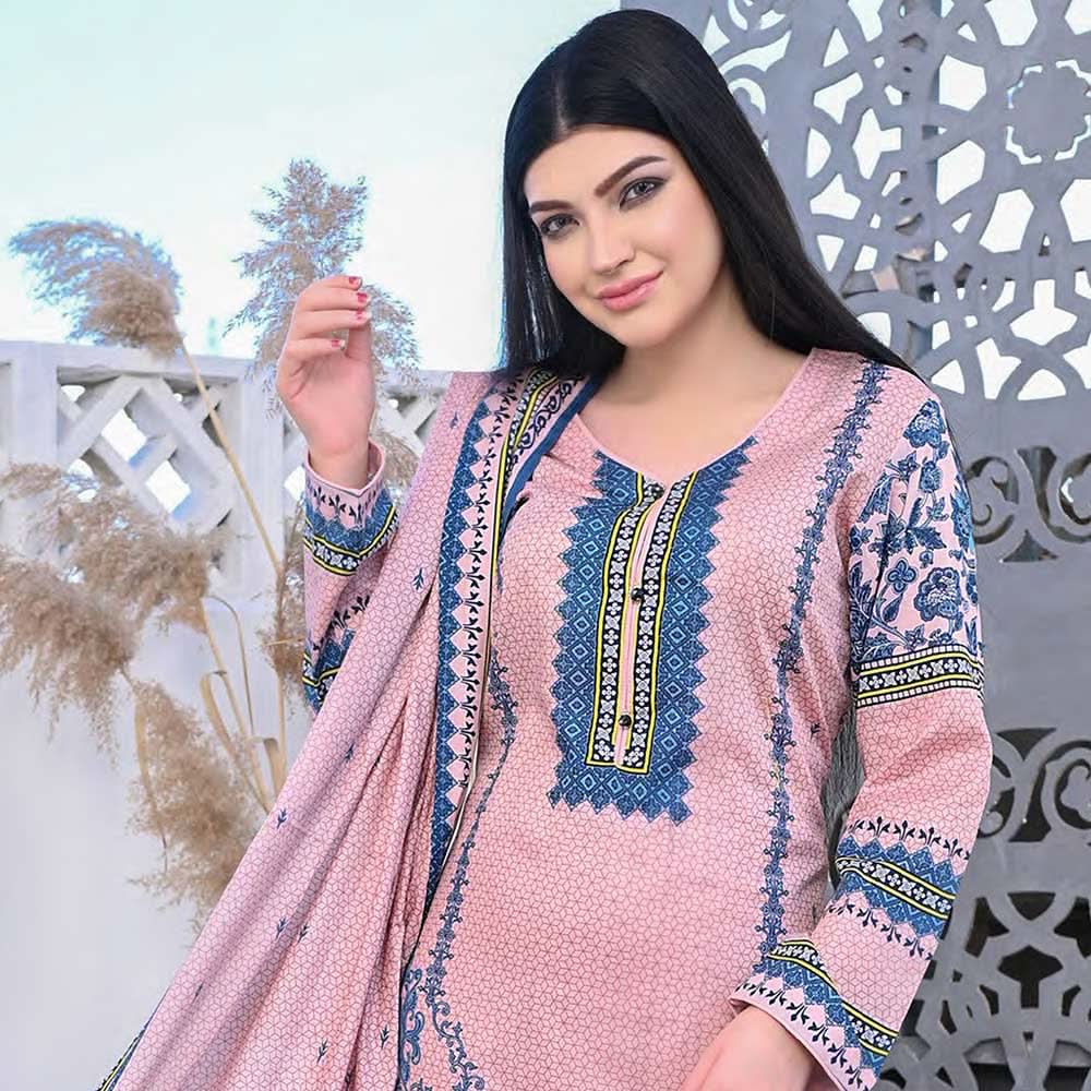 Five Star Classic Printed 3Pcs Unstitched Suit - 4, Women, 3Pcs Shalwar Suit, Chase Value, Chase Value