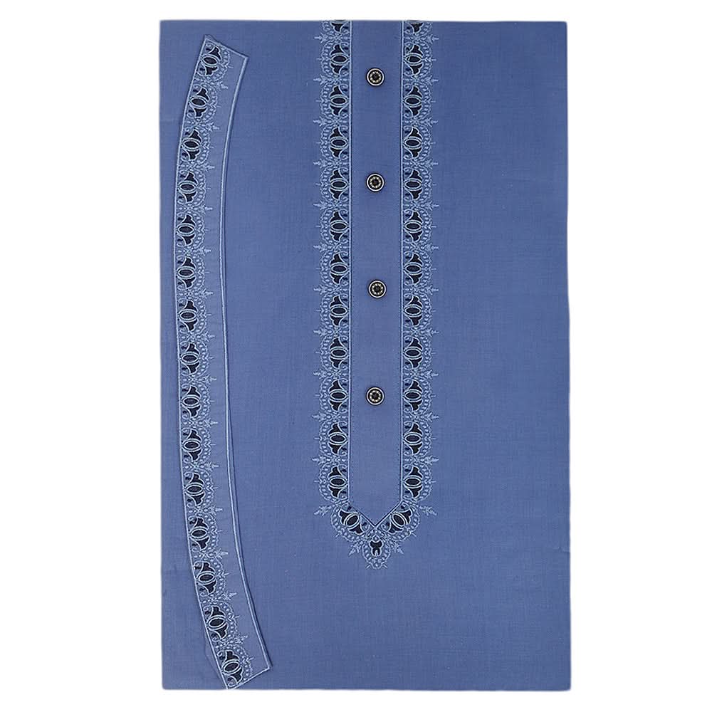 Men's Mashriq Embroidered Un-Stitched Suit - Steel-Blue, Men, Unstitched Fabric, Chase Value, Chase Value