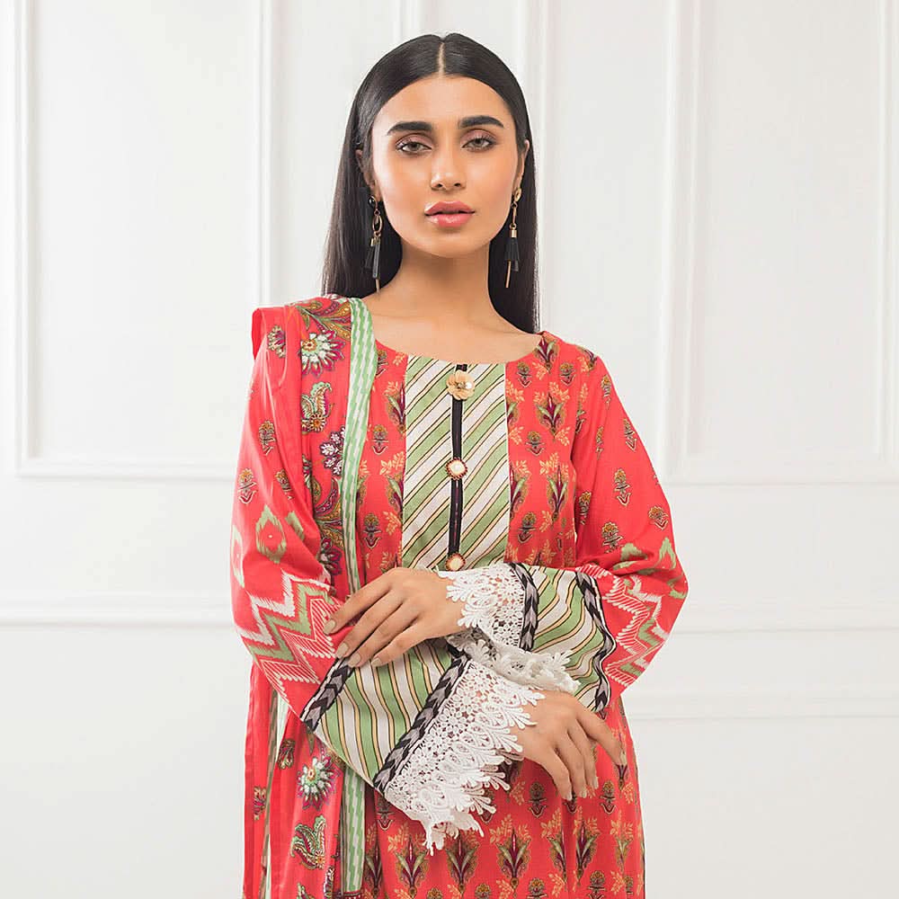 Subhata Printed Lawn 3 Piece Un-Stitched Suit - 13, Women, 3Pcs Shalwar Suit, Subhata, Chase Value