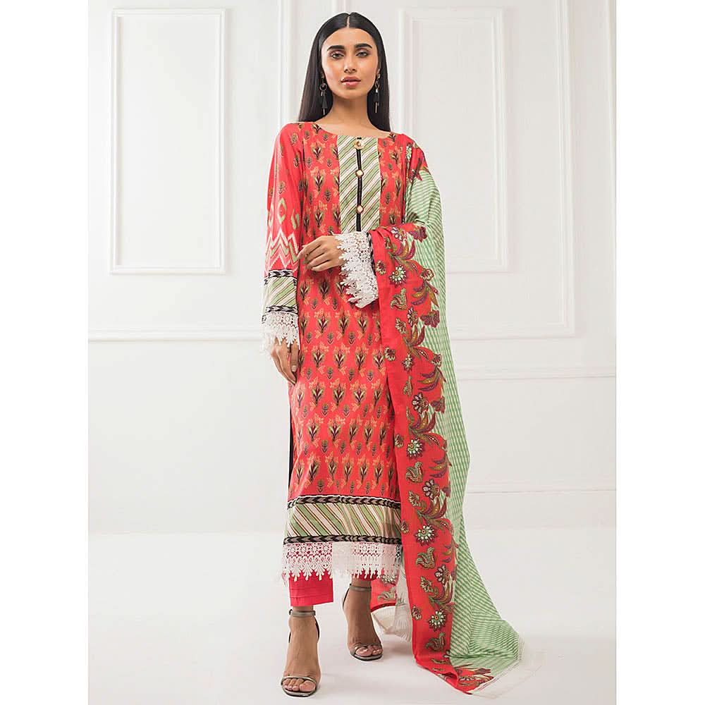 Subhata Printed Lawn 3 Piece Un-Stitched Suit - 13, Women, 3Pcs Shalwar Suit, Subhata, Chase Value