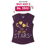 Girls Printed Half Sleeves T-Shirt 4692 - Purple, Kids, Girls T-Shirts, Chase Value, Chase Value
