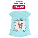 Girls Half Sleeves T-Shirt 8496 - Blue, Kids, Girls T-Shirts, Chase Value, Chase Value