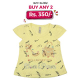 Girls Half Sleeves T-Shirt - Yellow, Kids, Girls T-Shirts, Chase Value, Chase Value
