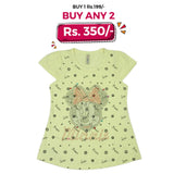 Girls Half Sleeves T-Shirt - Yellow, Kids, Girls T-Shirts, Chase Value, Chase Value