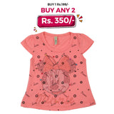 Girls Half Sleeves T-Shirt - Pink, Kids, Girls T-Shirts, Chase Value, Chase Value