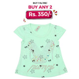 Girls Half Sleeves T-Shirt - Green, Kids, Girls T-Shirts, Chase Value, Chase Value