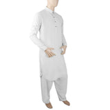 Men's Mashriq Slim Fit Shalwar Kameez Plain - White, Men, Shalwar Kameez, Chase Value, Chase Value