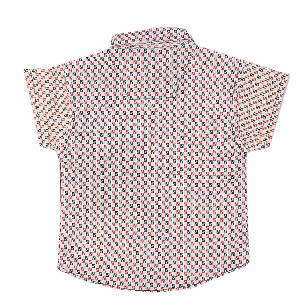 Newborn Half Sleeves Printed Shirt -White, Kids, NB Boys Shirts And T-Shirts, Chase Value, Chase Value