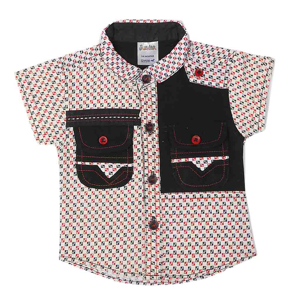 Newborn Half Sleeves Printed Shirt -White, Kids, NB Boys Shirts And T-Shirts, Chase Value, Chase Value