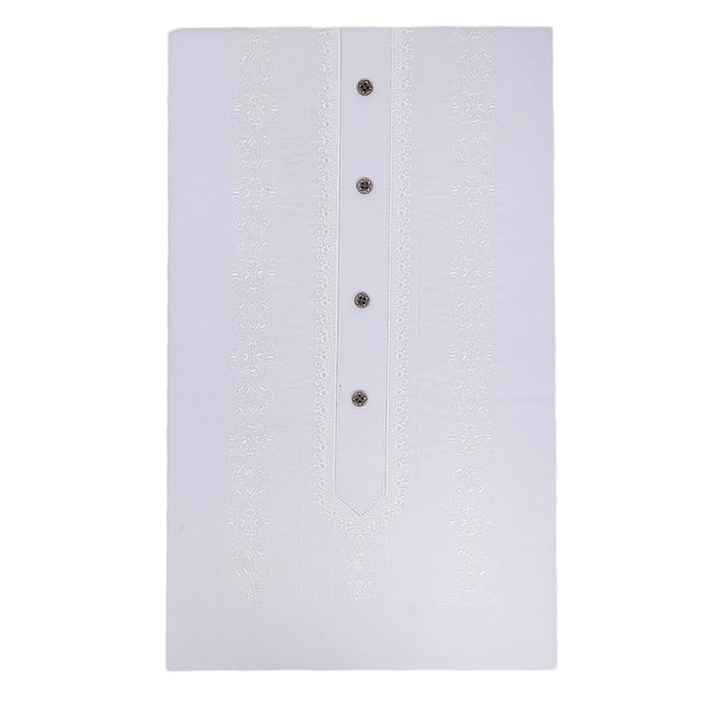 Men's Mashriq Embroidered Un-Stitched Suit - White, Men, Unstitched Fabric, Chase Value, Chase Value