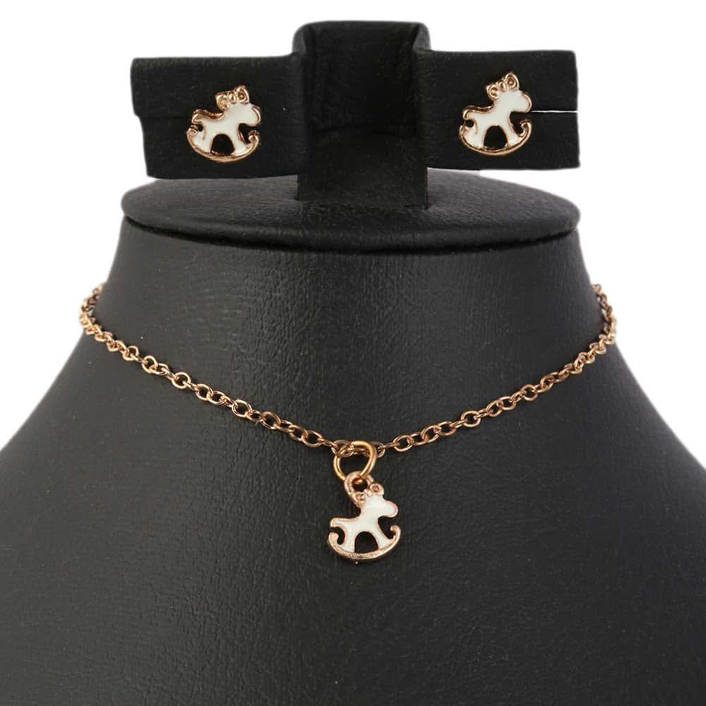 Girls Locket Set - White, Kids, Jewellery Sets, Chase Value, Chase Value