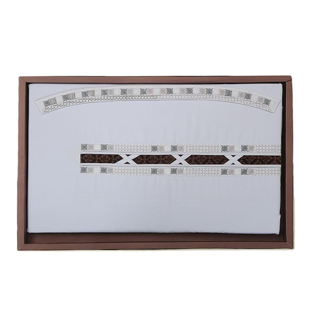 Men's Mashriq Embroidered Un-Stitched Suit - White, Men, Unstitched Fabric, Chase Value, Chase Value