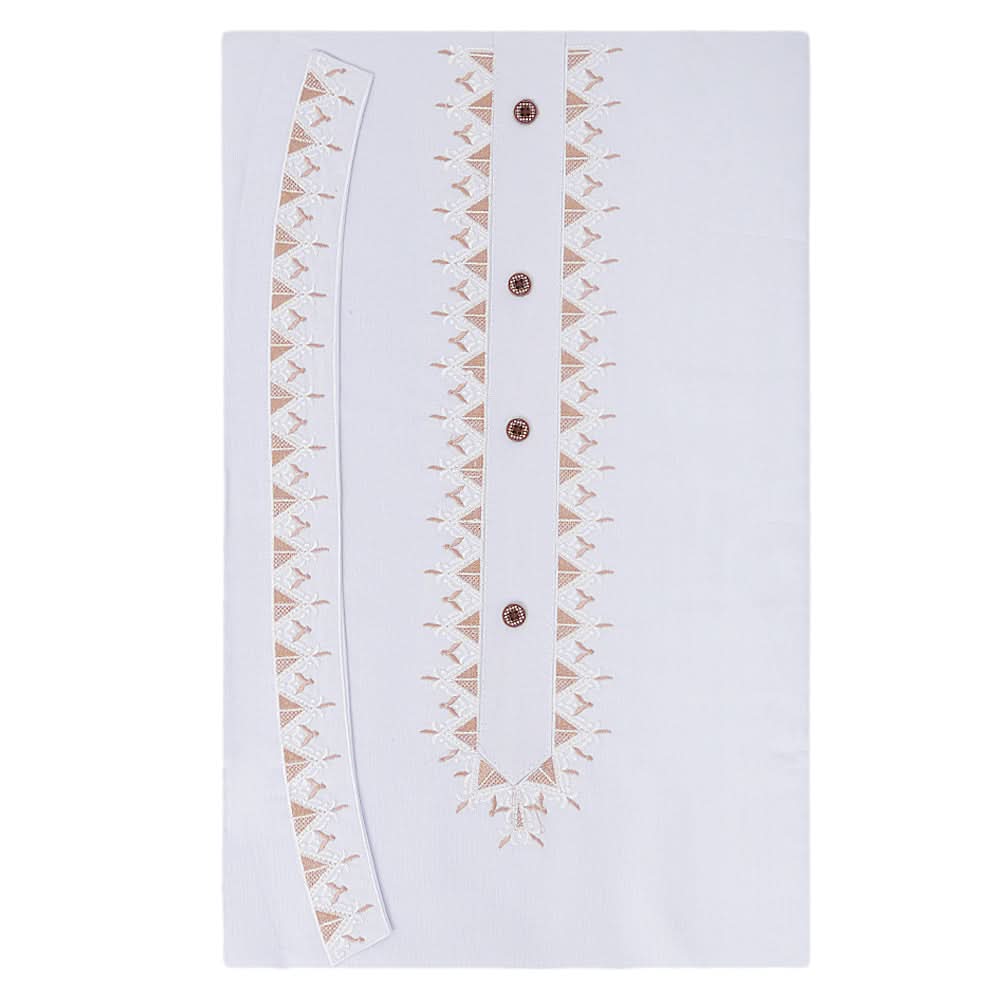 Men's Mashriq Embroidered Un-Stitched Suit - White, Men, Unstitched Fabric, Chase Value, Chase Value