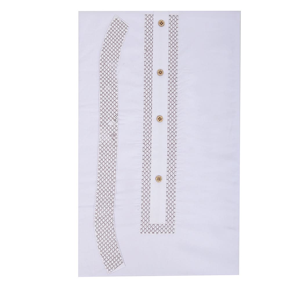 Men's Mashriq Embroidered Un-Stitched Suit - White, Men, Unstitched Fabric, Chase Value, Chase Value