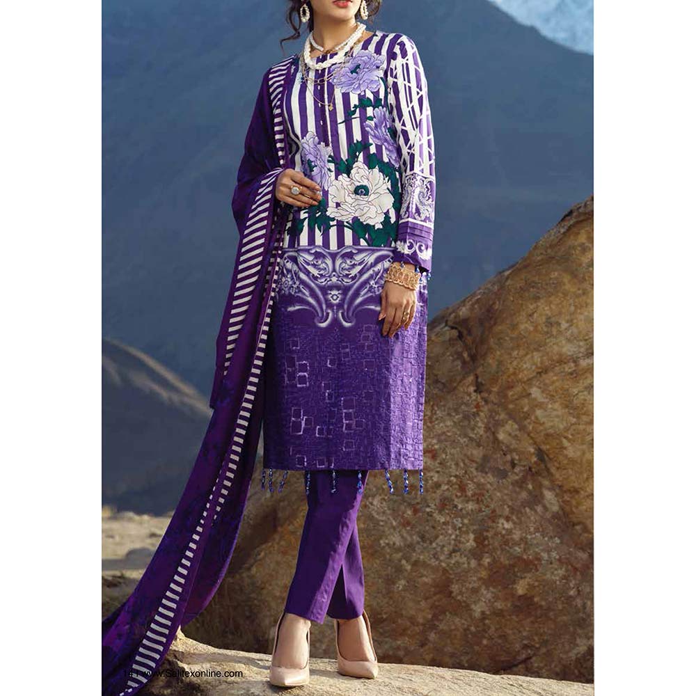 Zure Embroidered Cotton 3 Piece Un-Stitched Suit - 422B, Women, 3Pcs Shalwar Suit, Salitex Textiles, Chase Value