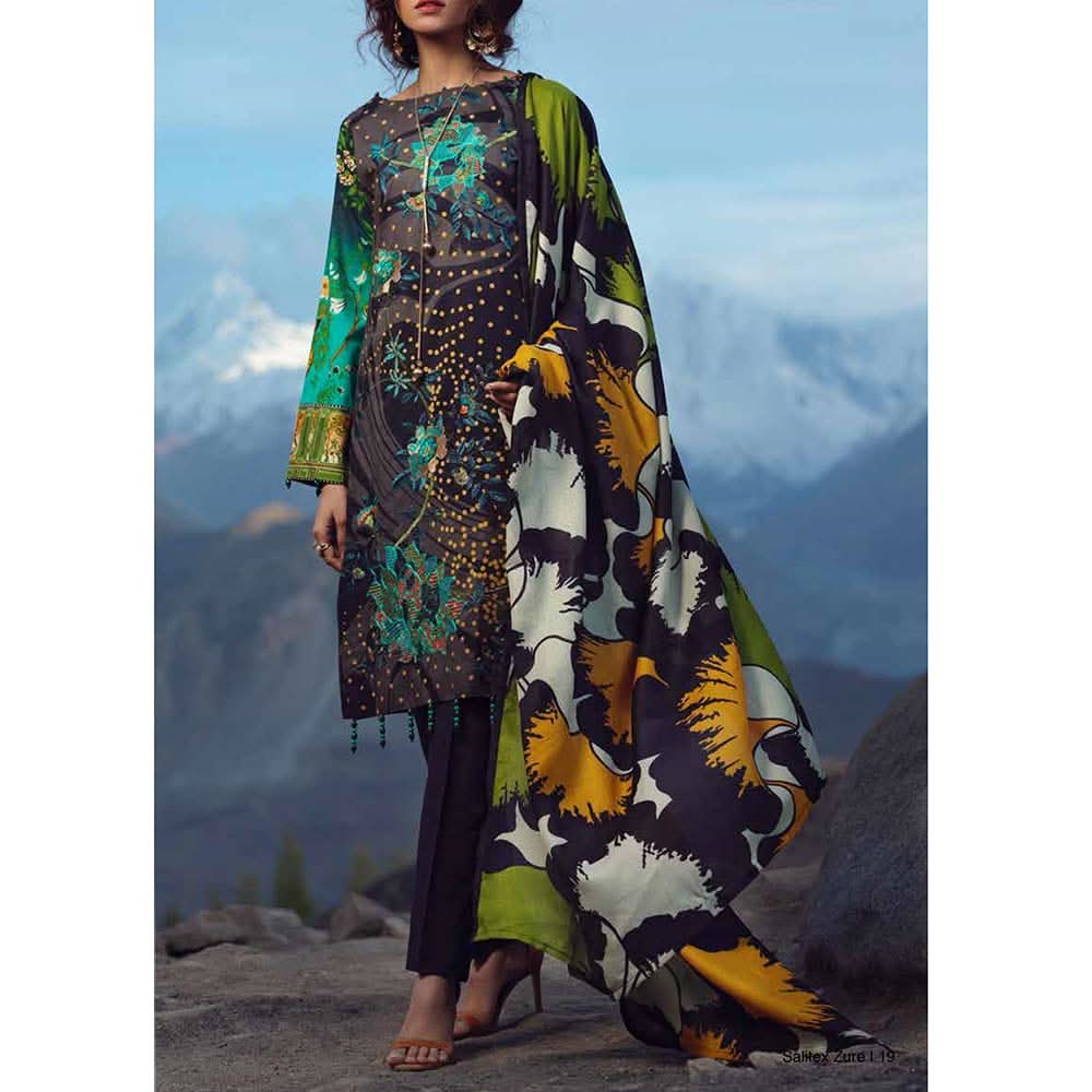 Zure Embroidered Cotton 3 Piece Un-Stitched Suit - 423A, Women, 3Pcs Shalwar Suit, Salitex Textiles, Chase Value