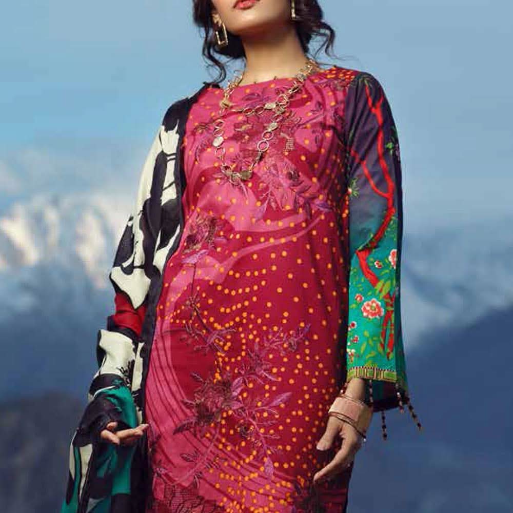 Zure Embroidered Cotton 3 Piece Un-Stitched Suit - 423B, Women, 3Pcs Shalwar Suit, Salitex Textiles, Chase Value
