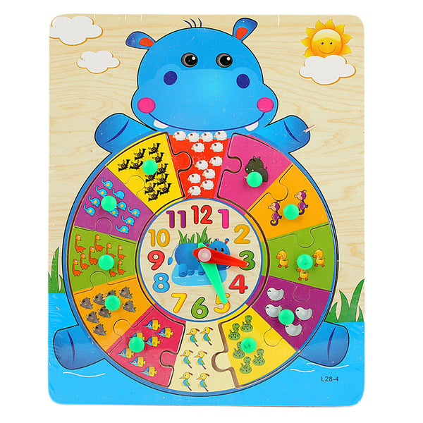 Wooden Clock Puzzle For Kids - Multi, Toys And Sports, Chase Value, Chase Value