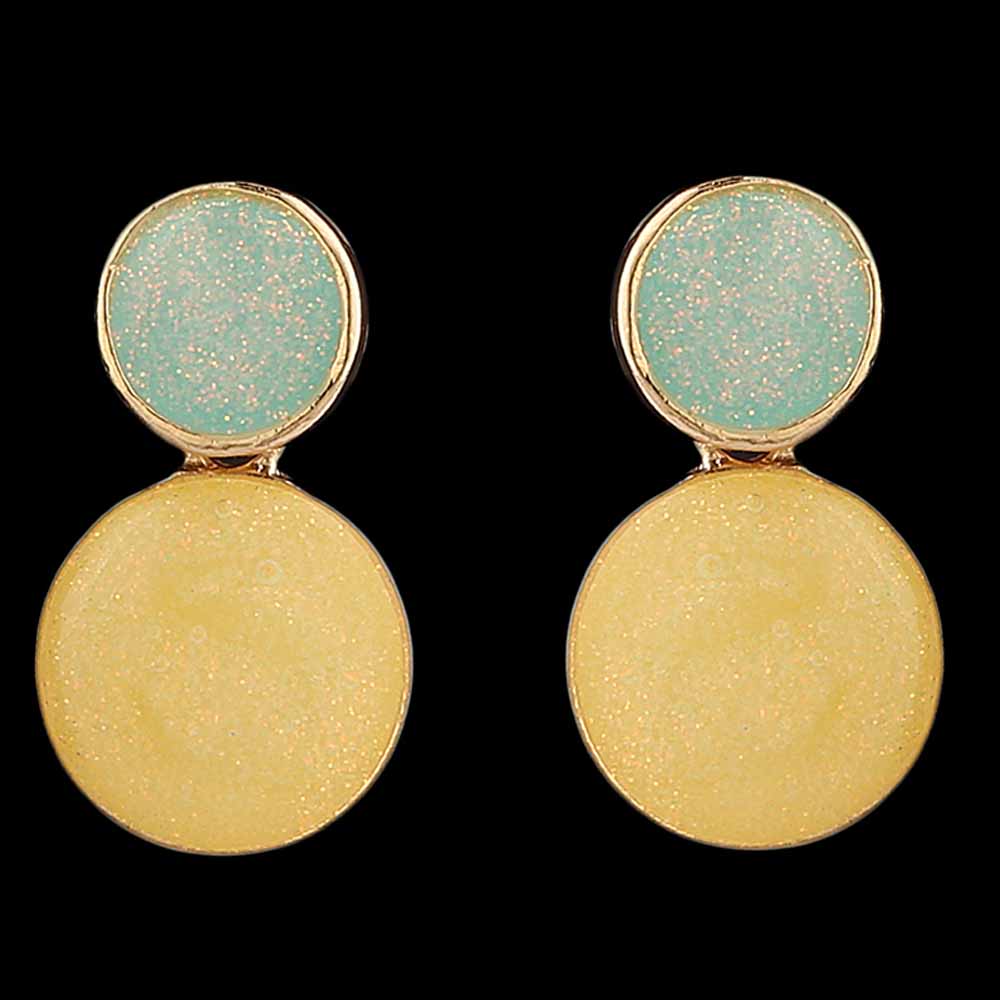 Women's Ear Tops - Yellow Golden, Women, Earrings & Tops, Chase Value, Chase Value