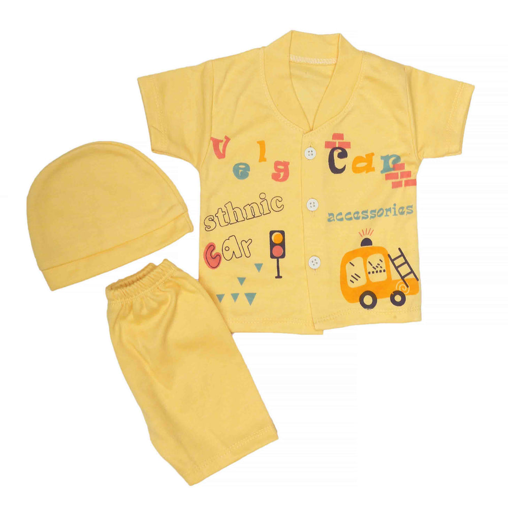 Newborn Boys Suits 3Pcs -Yellow, Kids, NB Boys Sets And Suits, Chase Value, Chase Value