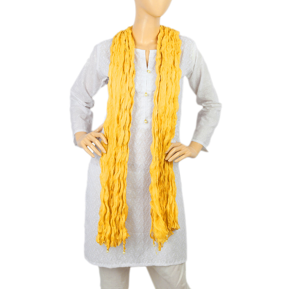 Women's Korkore Chiffon Dupatta - Yellow, Women, Dupatta, Chase Value, Chase Value