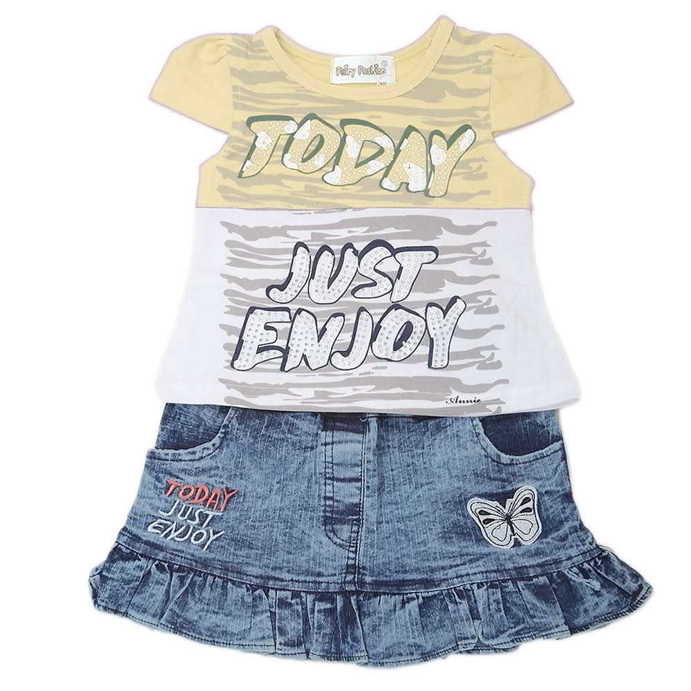 Girls Skirt Suits 114 SML - Yellow, Kids, Girls Sets And Suits, Chase Value, Chase Value
