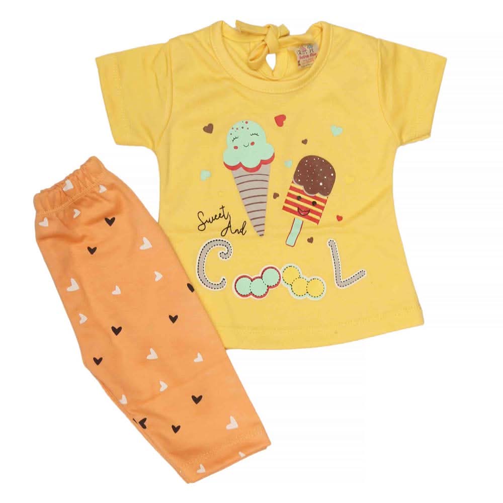 Newborn Girls Suit 2Pcs - Yellow, Kids, NB Girls Sets And Suits, Chase Value, Chase Value