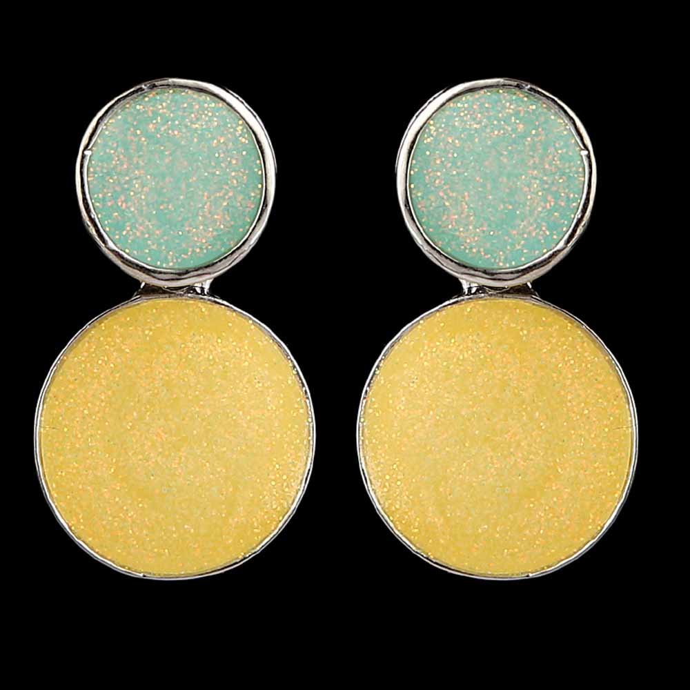 Women's Ear Tops - Yellow Silver, Women, Earrings & Tops, Chase Value, Chase Value