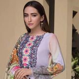 Zobia Noor Embroidered Digital Lawn 3 Piece Un-Stitched Suit - 003, Women, 3Pcs Shalwar Suit, Salam's Textiles, Chase Value