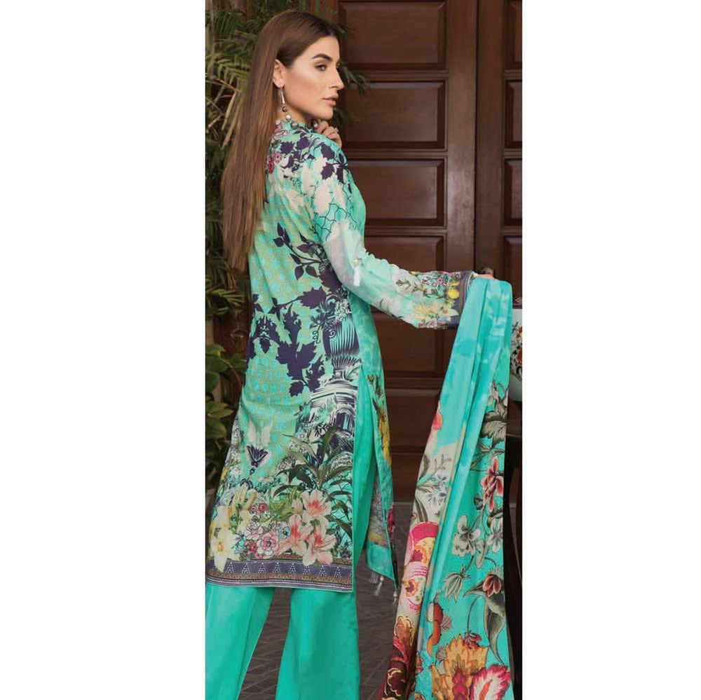 Zobia Noor Embroidered Digital Lawn 3 Piece Un-Stitched Suit - 005, Women, 3Pcs Shalwar Suit, Salam's Textiles, Chase Value