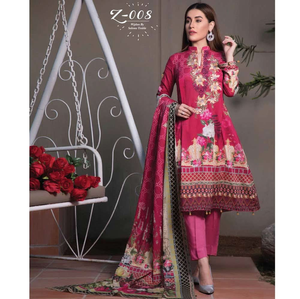 Zobia Noor Embroidered Digital Lawn 3 Piece Un-Stitched Suit - 008, Women, 3Pcs Shalwar Suit, Salam's Textiles, Chase Value
